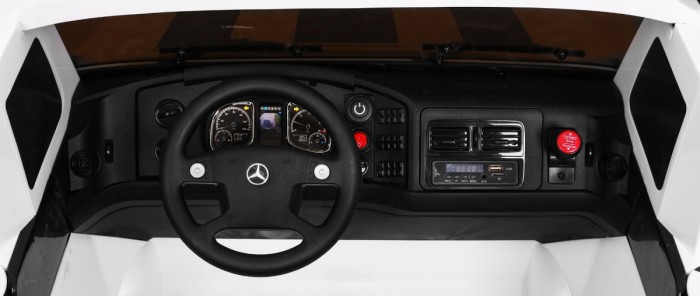 Auto na akumulator Mercedes-Benz Zetros dla dzieci Biały + 2-osobowy + Bagażnik + Pilot-8 7074 