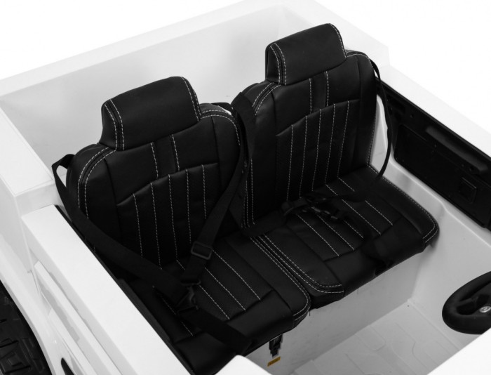 Auto na akumulator Mercedes-Benz Zetros dla dzieci Biały + 2-osobowy + Bagażnik + Pilot-10 7074 