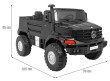 Auto na akumulator Mercedes-Benz Zetros dla dzieci Czarny + 2-osobowy + Bagażnik + Pilot-2 7075 