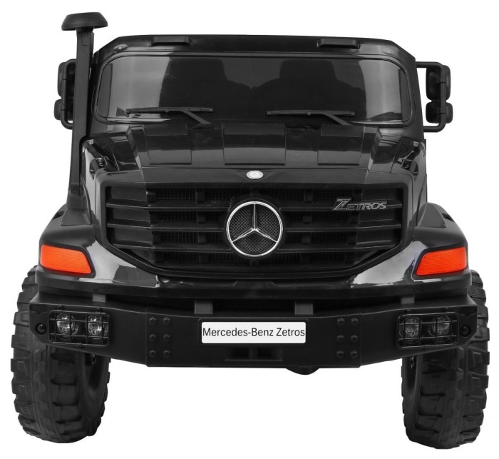 Auto na akumulator Mercedes-Benz Zetros dla dzieci Czarny + 2-osobowy + Bagażnik + Pilot-3 7075 