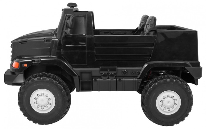 Auto na akumulator Mercedes-Benz Zetros dla dzieci Czarny + 2-osobowy + Bagażnik + Pilot-4 7075 