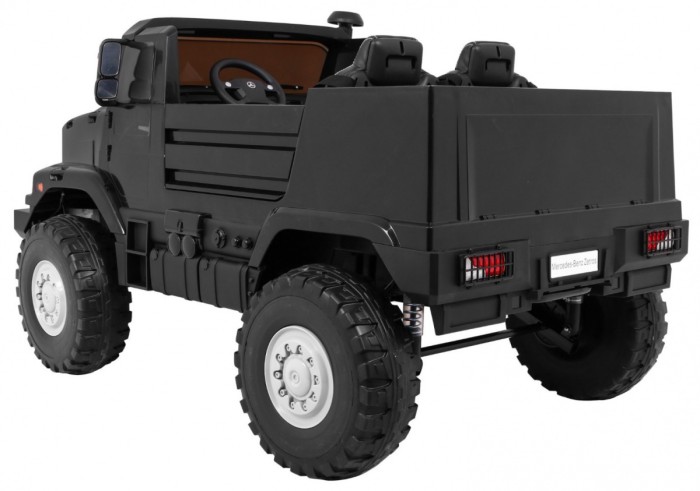 Auto na akumulator Mercedes-Benz Zetros dla dzieci Czarny + 2-osobowy + Bagażnik + Pilot-5 7075 