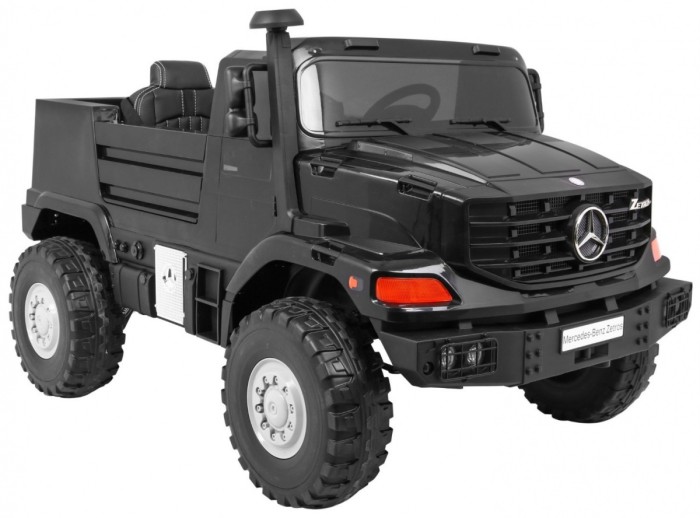Auto na akumulator Mercedes-Benz Zetros dla dzieci Czarny + 2-osobowy + Bagażnik + Pilot-8 7075 