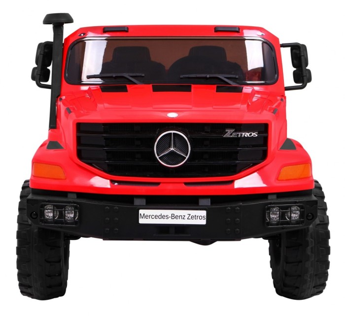 Auto na akumulator Mercedes-Benz Zetros dla dzieci Czerwony + 2-osobowy + Bagażnik + Pilot-3 7076 