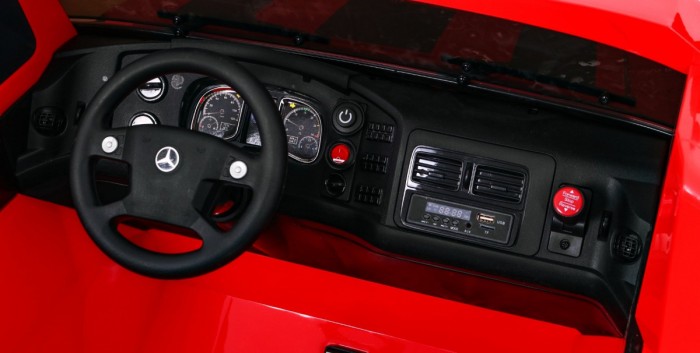Auto na akumulator Mercedes-Benz Zetros dla dzieci Czerwony + 2-osobowy + Bagażnik + Pilot-7 7076 