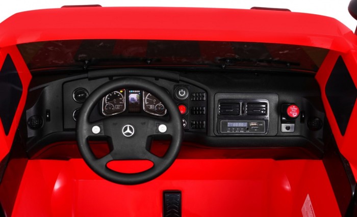 Auto na akumulator Mercedes-Benz Zetros dla dzieci Czerwony + 2-osobowy + Bagażnik + Pilot-8 7076 