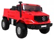 Auto na akumulator Mercedes-Benz Zetros dla dzieci Czerwony + 2-osobowy + Bagażnik + Pilot-12 7076 