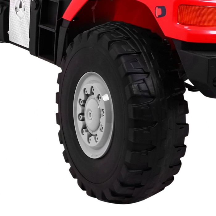 Auto na akumulator Mercedes-Benz Zetros dla dzieci Czerwony + 2-osobowy + Bagażnik + Pilot-15 7076 