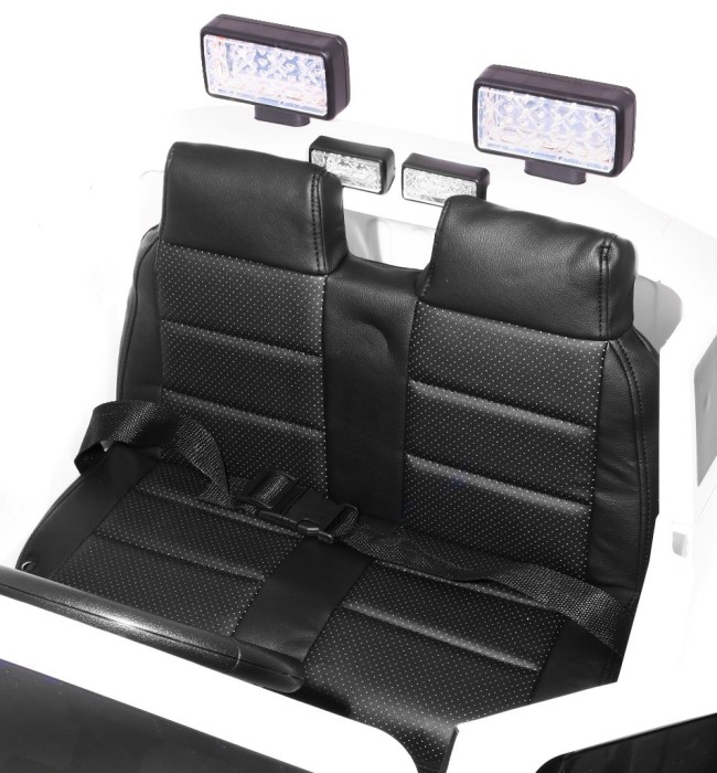 Auto na akumulator Mighty Jeep dla dzieci Biały + 2-osobowy + Napęd 4x4 + 2 bagażniki-6 7077 