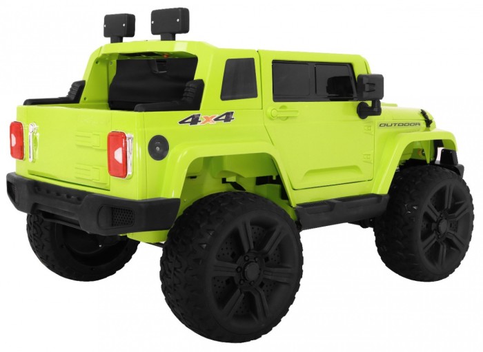 Auto na akumulator Mighty Jeep dla dzieci Zielony + 2-osobowy + Napęd 4x4 + 2 bagażniki-2 7079 