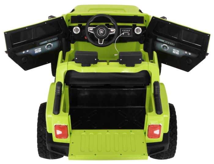 Auto na akumulator Mighty Jeep dla dzieci Zielony + 2-osobowy + Napęd 4x4 + 2 bagażniki-3 7079 