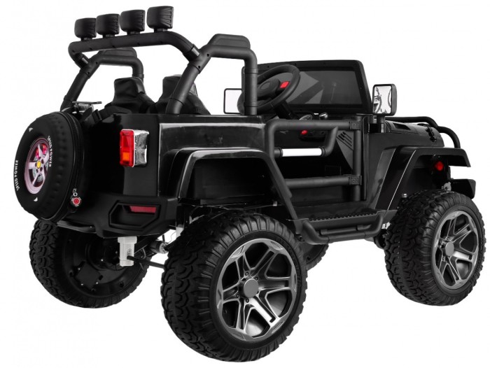 Auto terenowe typu jeep Monster 4x4 dla dzieci Czarny + Pilot + Regulacja siedzenia + Wolny Start + MP3 LED + Bagażnik + Plecak-3 7081 