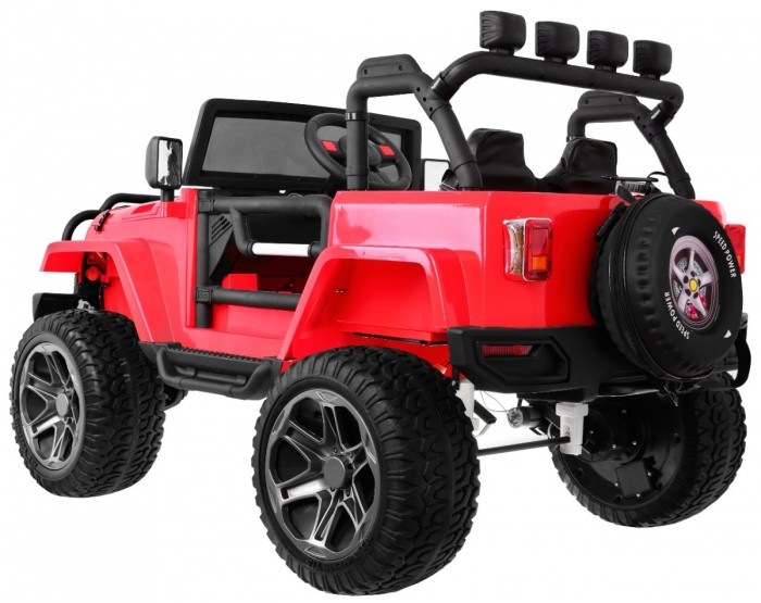 Auto terenowe typu jeep Monster 4x4 dla dzieci Czerwony + Pilot + Regulacja siedzenia + MP3 LED + Bagażnik + Plecak-2 7082 