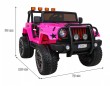 Auto terenowe typu jeep Monster 4x4 dla dzieci Różowy + Pilot + Regulacja siedzenia + Wolny Start + MP3 LED + Bagażnik + Plecak-2 7083 
