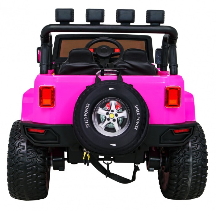 Auto terenowe typu jeep Monster 4x4 dla dzieci Różowy + Pilot + Regulacja siedzenia + Wolny Start + MP3 LED + Bagażnik + Plecak-6 7083 