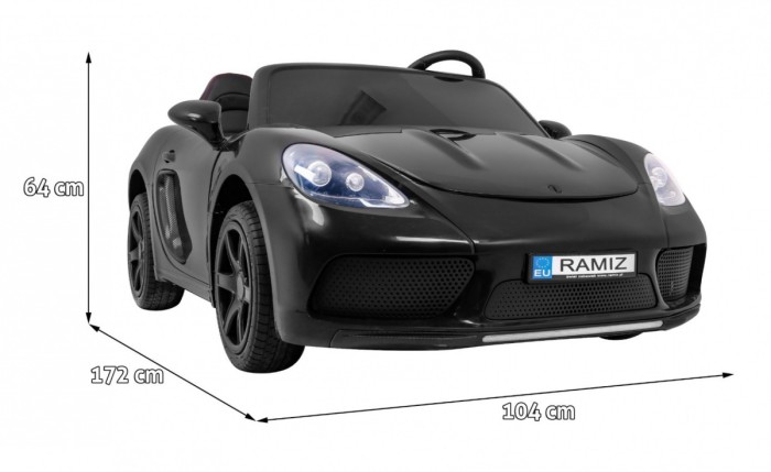 Perfecta Auto dla 2 dzieci Czarny + Pompowane koła + Silnik bezszczotkowy + MP3 LED + Wolny Start-2 7106 