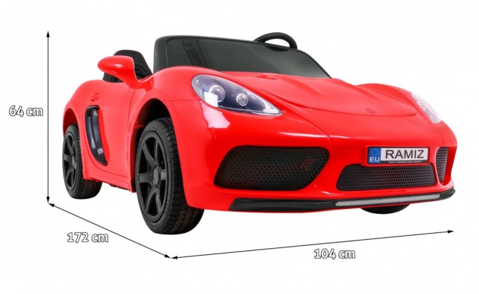 Perfecta Auto dla 2 dzieci Czerwony + Pompowane koła + Silnik bezszczotkowy + MP3 LED + Wolny Start-2 7107 