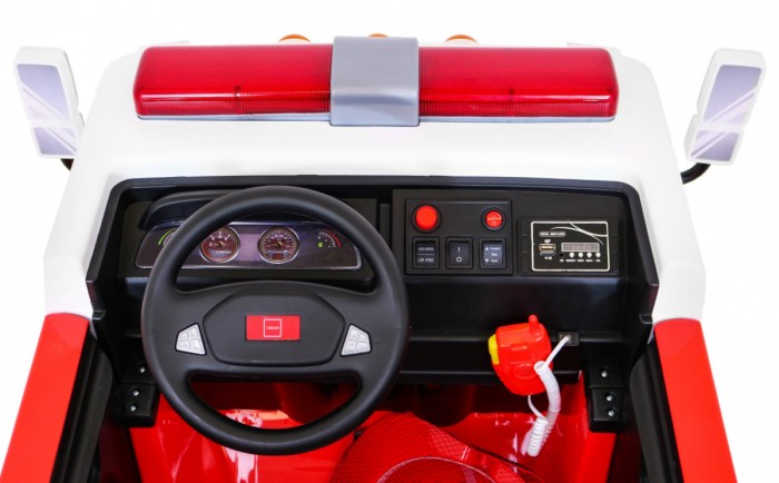 Wóz Straż Pożarna na akumulator dla dzieci + Armatka wodna + Megafon + Kogut strażacki + Pilot-9 7144 