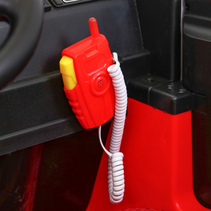 Wóz Straż Pożarna na akumulator dla dzieci + Armatka wodna + Megafon + Kogut strażacki + Pilot-10 7144 