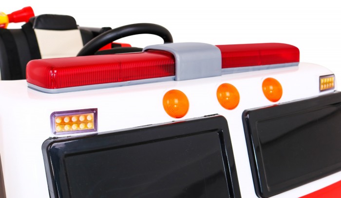 Wóz Straż Pożarna na akumulator dla dzieci + Armatka wodna + Megafon + Kogut strażacki + Pilot-16 7144 