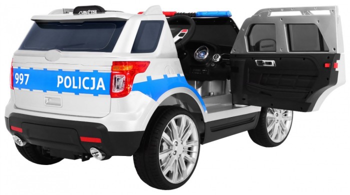 Auto SUV Policja na akumulator dla dzieci + Syreny + Światła + Megafon + Pilot-2 7151 