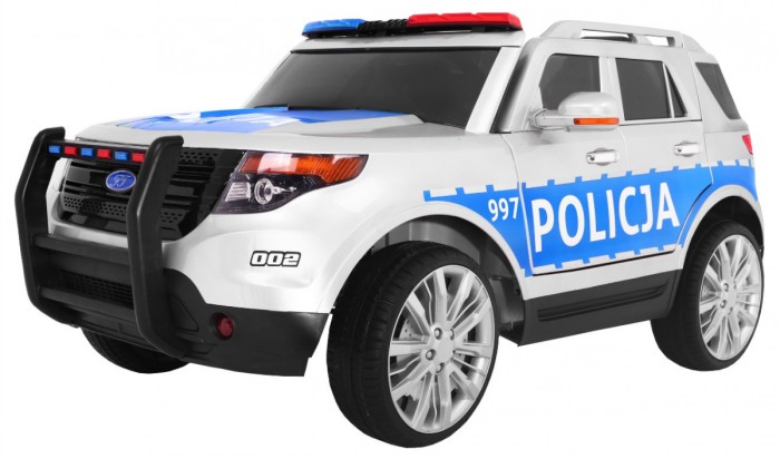 Auto SUV Policja na akumulator dla dzieci + Syreny + Światła + Megafon + Pilot-3 7151 