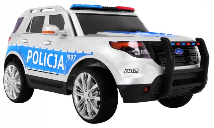 Auto SUV Policja na akumulator dla dzieci + Syreny + Światła + Megafon + Pilot-4 7151 