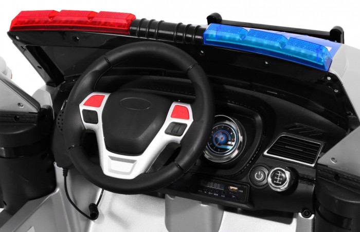 Auto SUV Policja na akumulator dla dzieci + Syreny + Światła + Megafon + Pilot-8 7151 