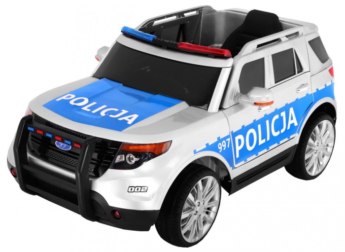 Auto SUV Policja na akumulator dla dzieci + Syreny + Światła + Megafon + Pilot-9 7151 