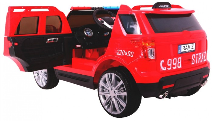 Auto SUV Straż Pożarna na akumulator dla dzieci + Syreny + Światła + Megafon + Pilot-2 7152 