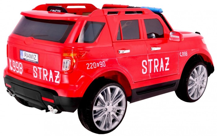 Auto SUV Straż Pożarna na akumulator dla dzieci + Syreny + Światła + Megafon + Pilot-4 7152 