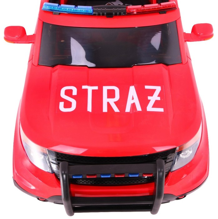 Auto SUV Straż Pożarna na akumulator dla dzieci + Syreny + Światła + Megafon + Pilot-7 7152 