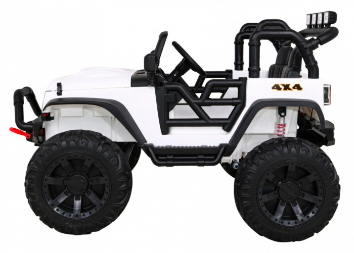 Autko terenowe Brothers na akumulator Biały + Pilot + Wolny Start + EVA + LED MP3-4 7153 