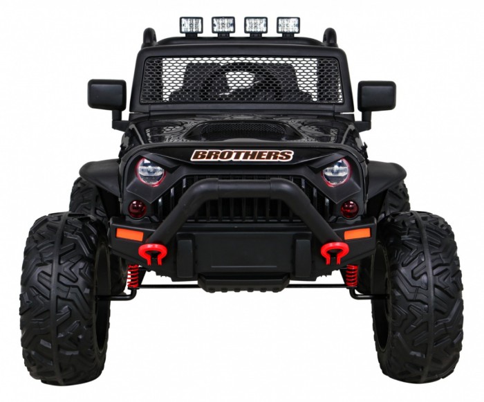 Autko terenowe Brothers na akumulator Czarny + Pilot + Wolny Start + EVA + LED MP3-3 7154 