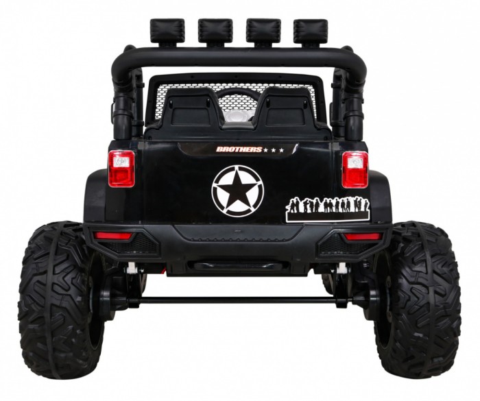 Autko terenowe Brothers na akumulator Czarny + Pilot + Wolny Start + EVA + LED MP3-6 7154 