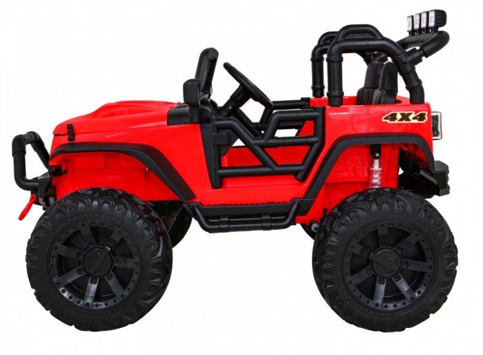 Autko terenowe Brothers na akumulator Czerwony + Pilot + Wolny Start + EVA + LED MP3-4 7155 