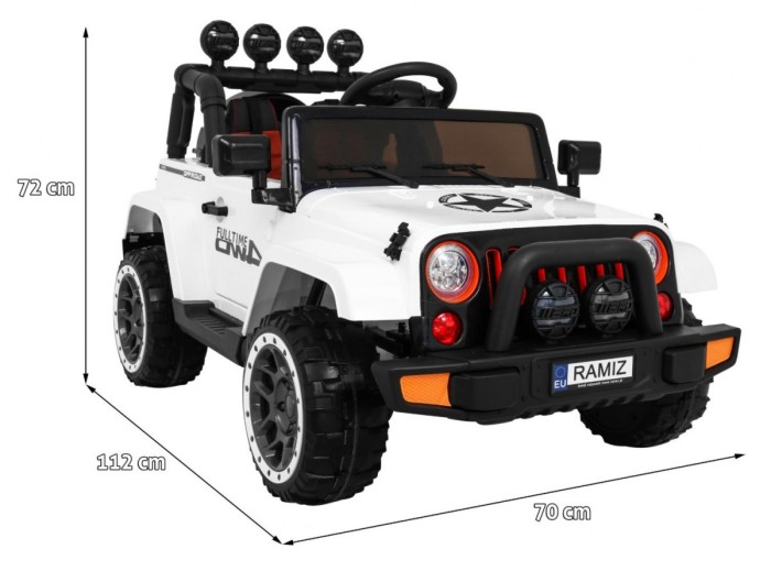 Auto Terenowe Full Time 4WD dla dzieci Biały + Napęd 4x4 + Pilot + Audio LED + Schowek-2 7156 