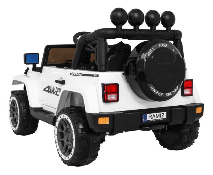 Auto Terenowe Full Time 4WD dla dzieci Biały + Napęd 4x4 + Pilot + Audio LED + Schowek-6 7156 