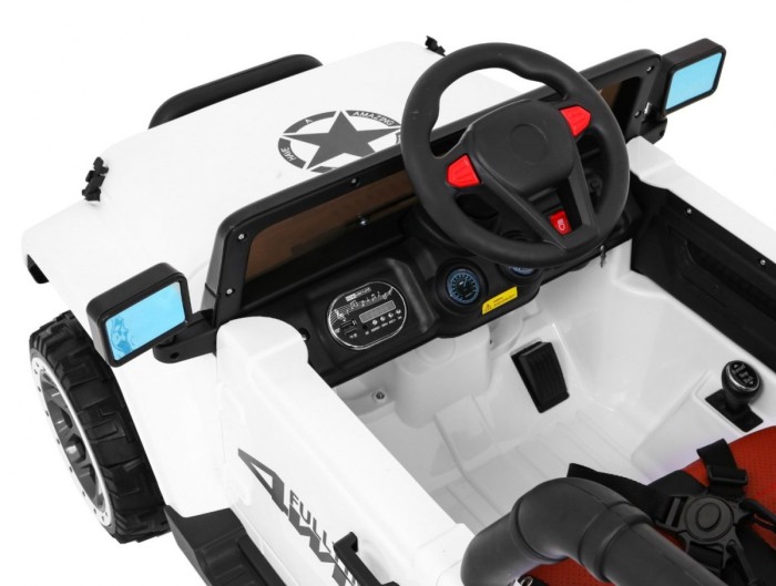 Auto Terenowe Full Time 4WD dla dzieci Biały + Napęd 4x4 + Pilot + Audio LED + Schowek-7 7156 