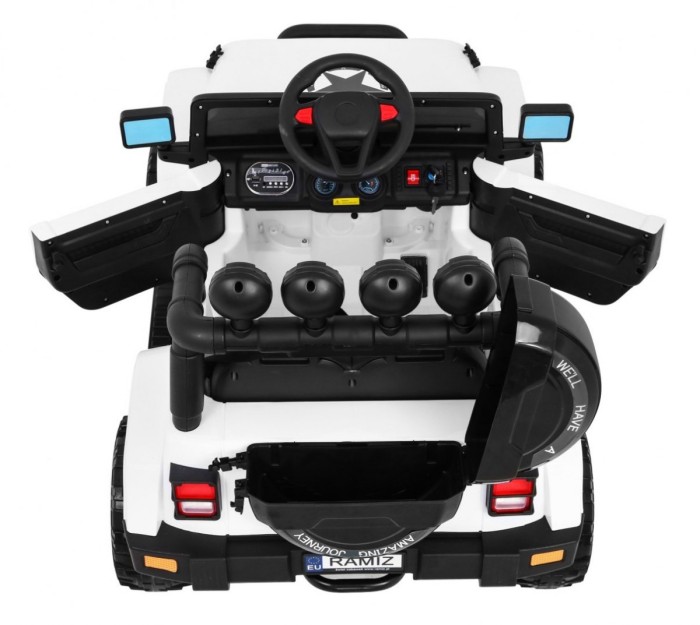 Auto Terenowe Full Time 4WD dla dzieci Biały + Napęd 4x4 + Pilot + Audio LED + Schowek-9 7156 