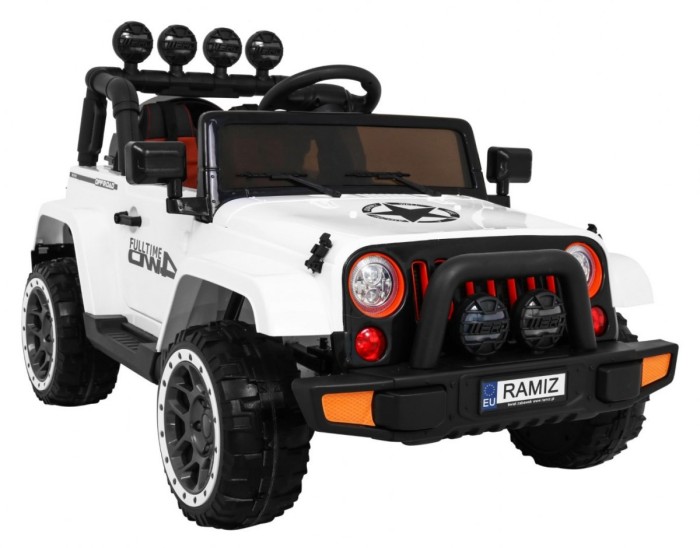 Auto Terenowe Full Time 4WD dla dzieci Biały + Napęd 4x4 + Pilot + Audio LED + Schowek-14 7156 