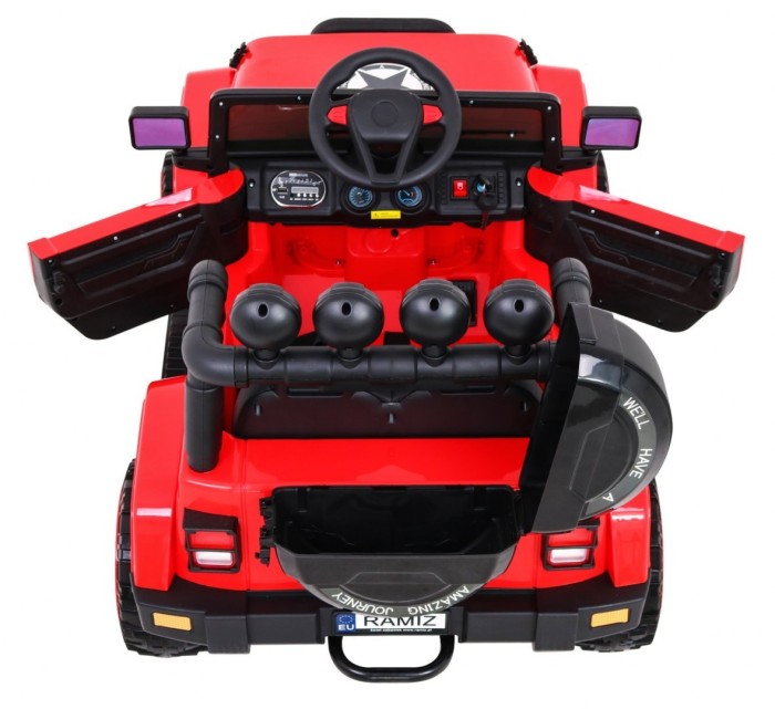 Auto Terenowe Full Time 4WD dla dzieci Czerwony + Napęd 4x4 + Pilot + Audio LED + Schowek-10 7157 