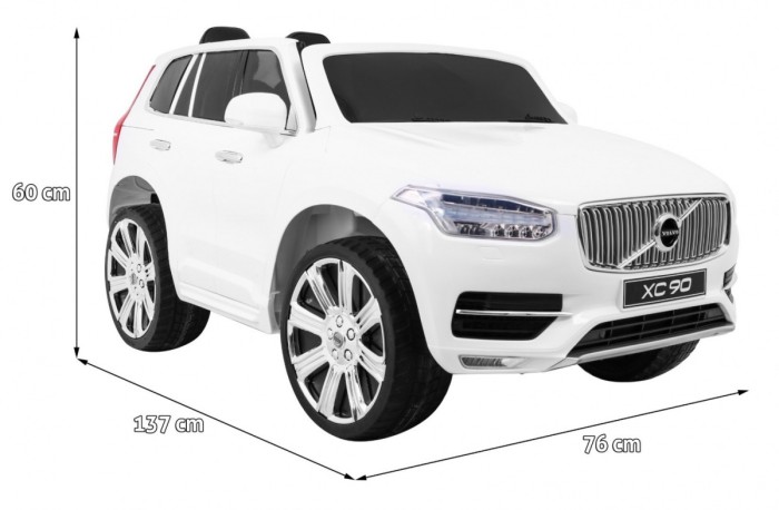 Volvo XC90 na akumulator dla dzieci Biały + Pilot + Bagażnik + EVA + Wolny Start + Radio MP3 + LED-2 7176 