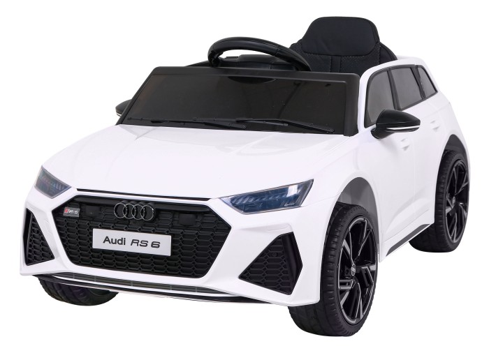 Audi RS 6 Elektryczny Samochodzik dla dzieci Biały + Pilot + Koła EVA + Wolny Start + Audio LED-2 7182 