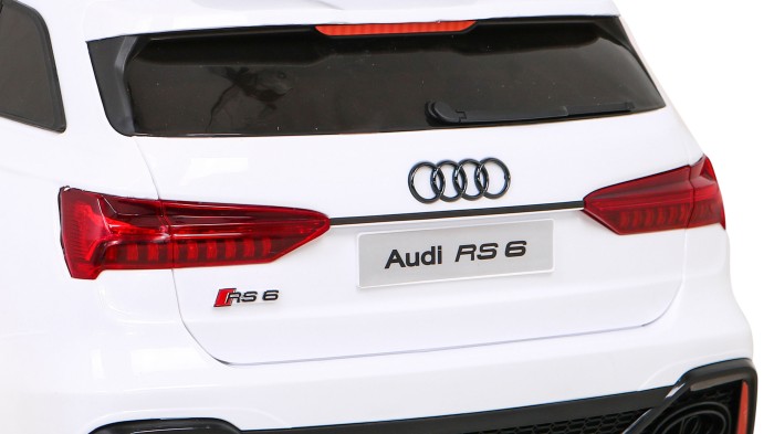 Audi RS 6 Elektryczny Samochodzik dla dzieci Biały + Pilot + Koła EVA + Wolny Start + Audio LED-6 7182 