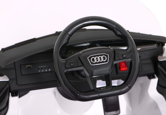 Audi RS 6 Elektryczny Samochodzik dla dzieci Biały + Pilot + Koła EVA + Wolny Start + Audio LED-9 7182 