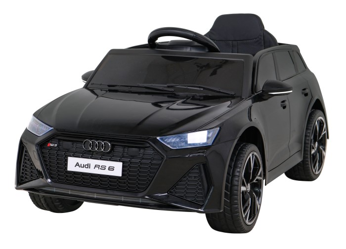 Audi RS 6 Elektryczny Samochodzik dla dzieci Czarny + Pilot + Koła EVA + Wolny Start + Audio LED-2 7183 