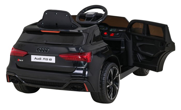 Audi RS 6 Elektryczny Samochodzik dla dzieci Czarny + Pilot + Koła EVA + Wolny Start + Audio LED-10 7183 