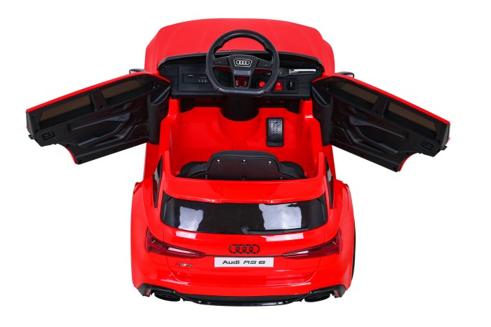 Audi RS 6 Elektryczny Samochodzik dla dzieci Czerwony + Pilot + Koła EVA + Wolny Start + Audio LED-7 7184 