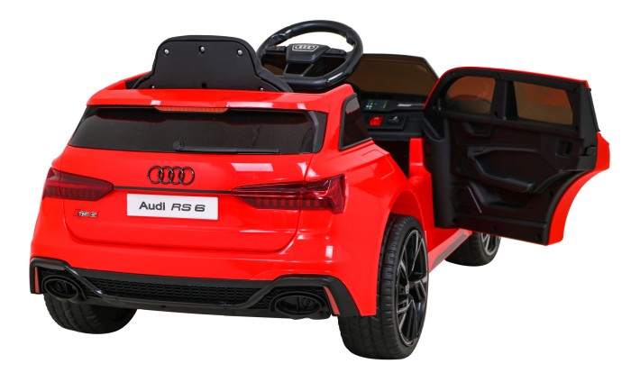 Audi RS 6 Elektryczny Samochodzik dla dzieci Czerwony + Pilot + Koła EVA + Wolny Start + Audio LED-10 7184 